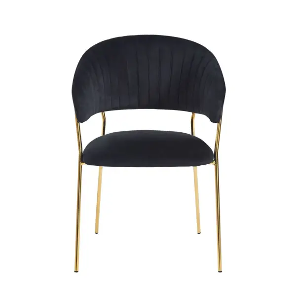 Krzesło tapicerowane czarny nogi złoty K4-FX 1